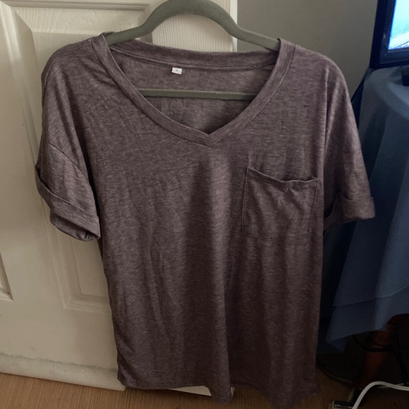 Casual Grey V-Neck T-Shirt - Picture 1 of 6